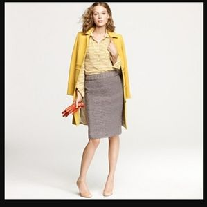 JCREW thick winter wool lurex brown#2 office pencil skirt Holiday.Medium size 8